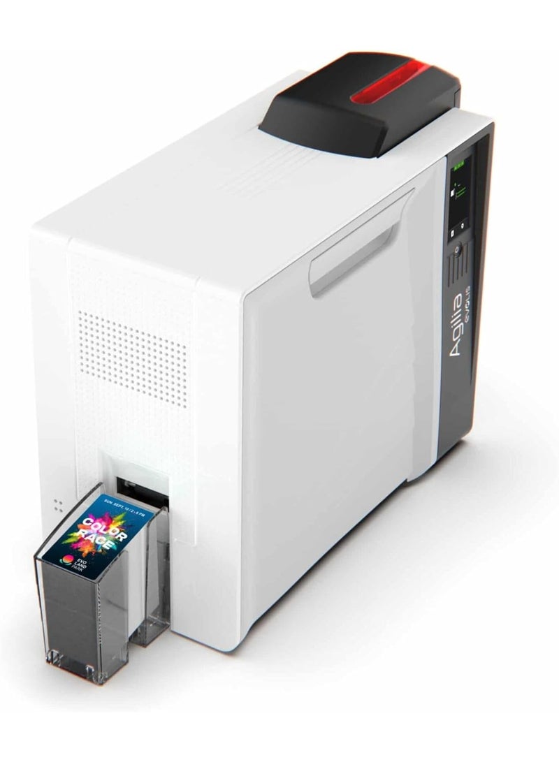 evolis طابعة بطاقات إيفوليس أجيليا دبلوكسي مزدوجة الوجه، USB وإيثرنت (رقم الجزء AG1-0011)، مع ترخيص برنامج كاردبريسو XXS، شريط لون RT4F101M100 وفيلم شفاف RTCL100NAAA - Image 2